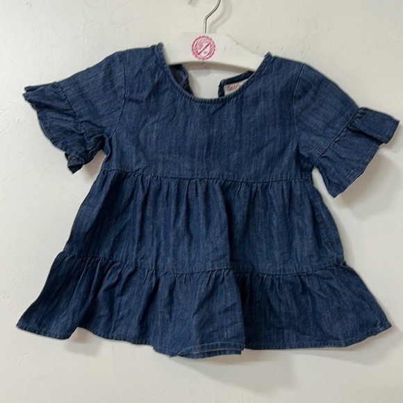 Cat & Jack Other - Cat & Jack Blue Casual tee with Ruffled Tiers